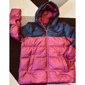 MARMOT MEN’S GUIDES 700 DOWN HOODY PARKA WINTER JACKET INSULATED WINE BLUE Sz. M